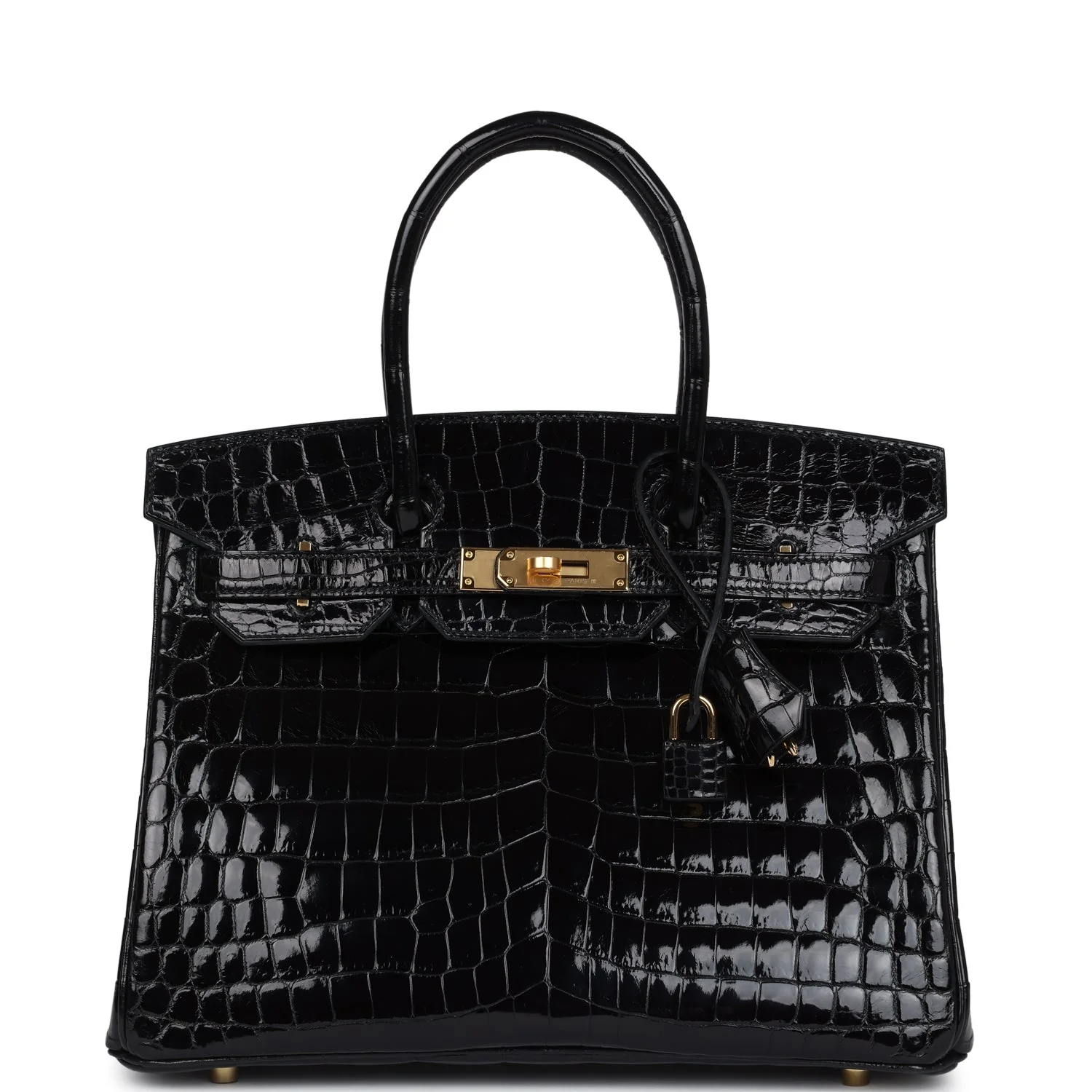 4DCAFC6D-CFFB-4DB8-2324-E8C154C62753.webp Hermes Birkin 30 Black Shiny Crocodile Niloticus Gold Hardware - Image 1