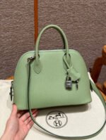 Herm&egrave;s Bolide 25 Avocado Green Sliver Buckle Custom