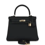 Hermes Kelly Retourne 25 Black Togo Permabrass Hardware