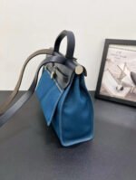 Herbag 31 blue black leather tote bag - Image 2