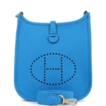 Hermes Evelyne TPM New Bleu Hydra Clemence Gold Hardware