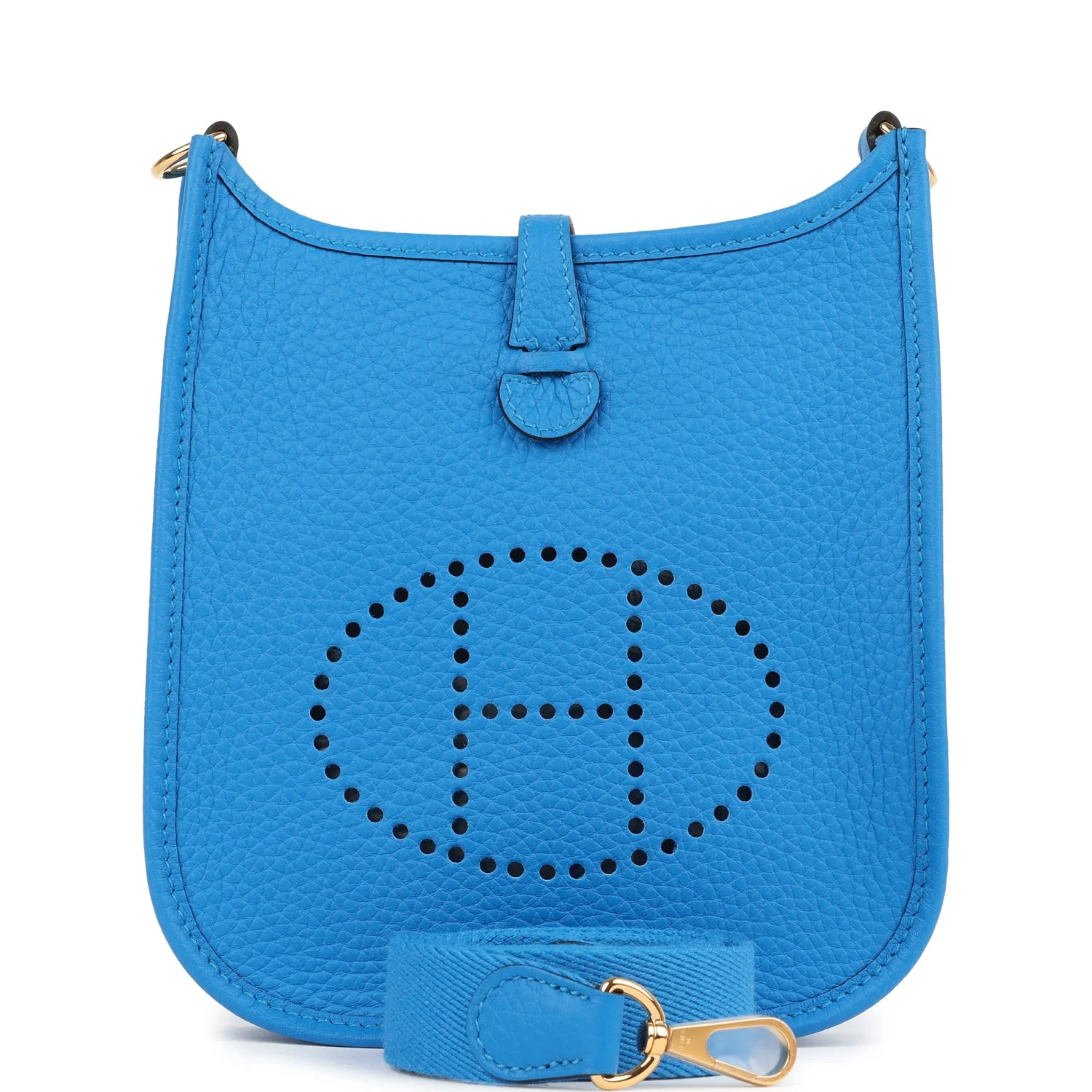 5070EBE0-2240-54AB-05BC-FF41A9C6E394.webp Hermes Evelyne TPM New Bleu Hydra Clemence Gold Hardware - Image 1