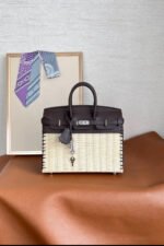 Herm&egrave;s Picnic Sellier Birkin 25 Framboise Swift Palladium Hardware customization - Image 4