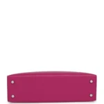 Hermes Special Order (HSS) Kelly Sellier 20 Rose Pourpre Verso Epsom Palladium Hardware - Image 6
