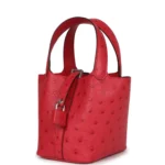 Hermes Micro Picotin Lock 14 Bougainvillea Ostrich Palladium Hardware - Image 5