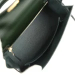 Hermes Kelly Sellier 25 Vert Fonce Box Gold Hardware - Image 8