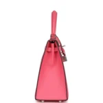 Hermes Kelly Sellier 25 Rose Azalee Epsom Palladium Hardware - Image 3