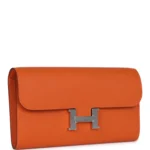 Hermes Constance Wallet To Go Orange Epsom Palladium Hardware - Image 2