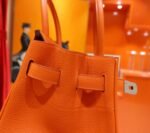 Hermes Birkin platinum bag, orange color, Togo style, fully hand-sewn, silver buckle, 29-42cm customization - Image 6