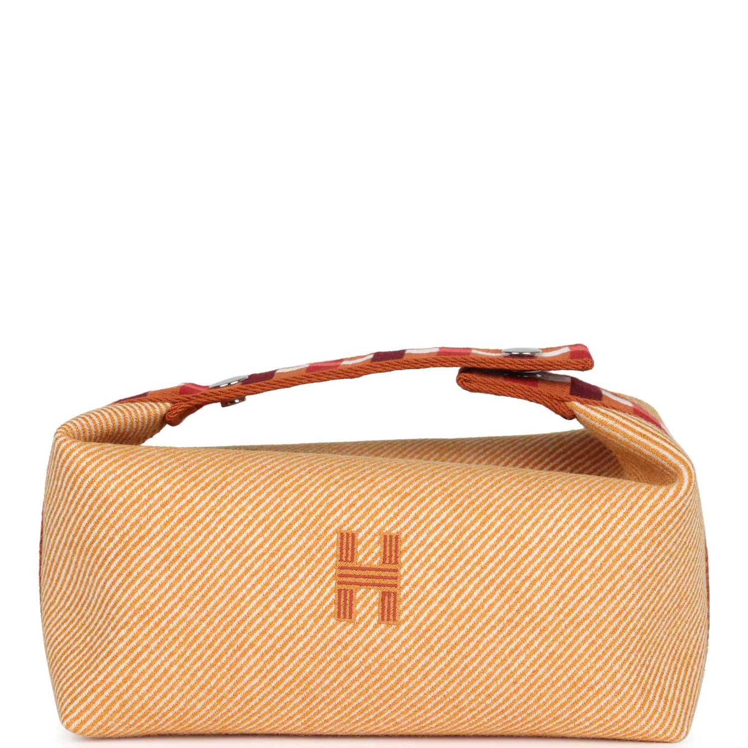 58A788E0-0ABB-514B-2399-C3175AB624EA.webp Hermes Bride A Brac Carre Case PM Fauve Merino Wool Palladium Hardware - Image 1