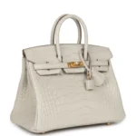 Hermes Birkin 25 Beton Matte Alligator Gold Hardware - Image 2