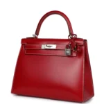 Hermes Kelly Sellier 28 Rouge Piment Box Palladium Hardware - Image 5