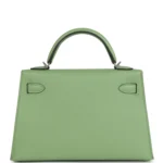 Hermes Kelly Sellier 20 Vert Criquet Epsom Palladium Hardware - Image 4