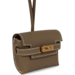 Hermes Kelly Festival Bag Charm Etoupe Swift Gold Hardware - Image 2