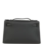 Hermes Kelly Pochette Black Swift Gold Hardware - Image 4