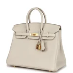 Hermes Birkin 25 Craie Togo Gold Hardware - Image 5