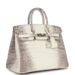 Hermes Birkin 25 Himalaya Niloticus Crocodile Palladium Hardware - Image 2