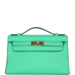 Hermes Kelly Pochette Vert Comics Swift Gold Hardware