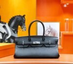 Hermes Birkin platinum bag black color Togo style fully hand-sewn silver buckle 29-42cm long customization