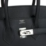 Hermes Birkin Sellier 25 Black Epsom Palladium Hardware - Image 7
