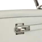 Hermes Kelly Retourne 32 Bleu Pale Clemence Palladium Hardware - Image 7