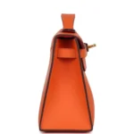 Hermes Special Order (HSS) Kelly Pochette Orange Verso Swift Gold Hardware - Image 3