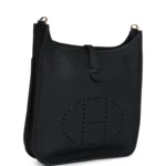 Hermes Evelyne III PM Black Clemence Gold Hardware - Image 2