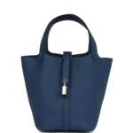 Hermes Picotin Lock 18 Bleu Tie Clemence Palladium Hardware