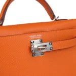 Hermes Kelly Sellier 20 Orange Epsom Palladium Hardware - Image 7