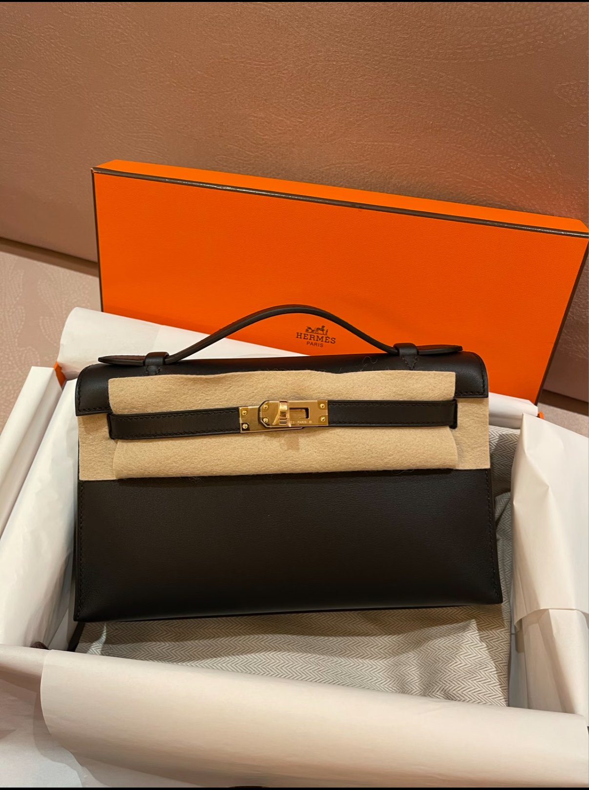 62DBBAA8-82B0-BFB2-7861-641214D25105.jpg Hermès mini 1 Kelly 19 black swift customize - Image 1