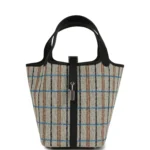 Hermes Picotin Lock 18 Black Swift and Ecru, Bleu, Black and Fauve Toile H Canvas Palladium Hardware
