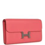 Hermes Constance Wallet To Go Rose Azalee Evercolor Palladium Hardware - Image 2