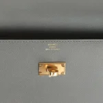 Hermes Kelly Pocket Long Wallet Gris Meyer Madame Gold Hardware - Image 7