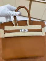 Herm&egrave;s Birkin Brown 25-35 Silver Buckle Customization