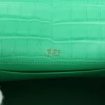 Hermes Kelly Pochette Vert Comics Matte Alligator Gold Hardware - Image 7