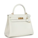 Hermes Kelly Retourne 28 White Evercolor Gold Hardware - Image 2