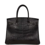 Hermes Birkin 30 Black Matte Alligator Gold Hardware - Image 4