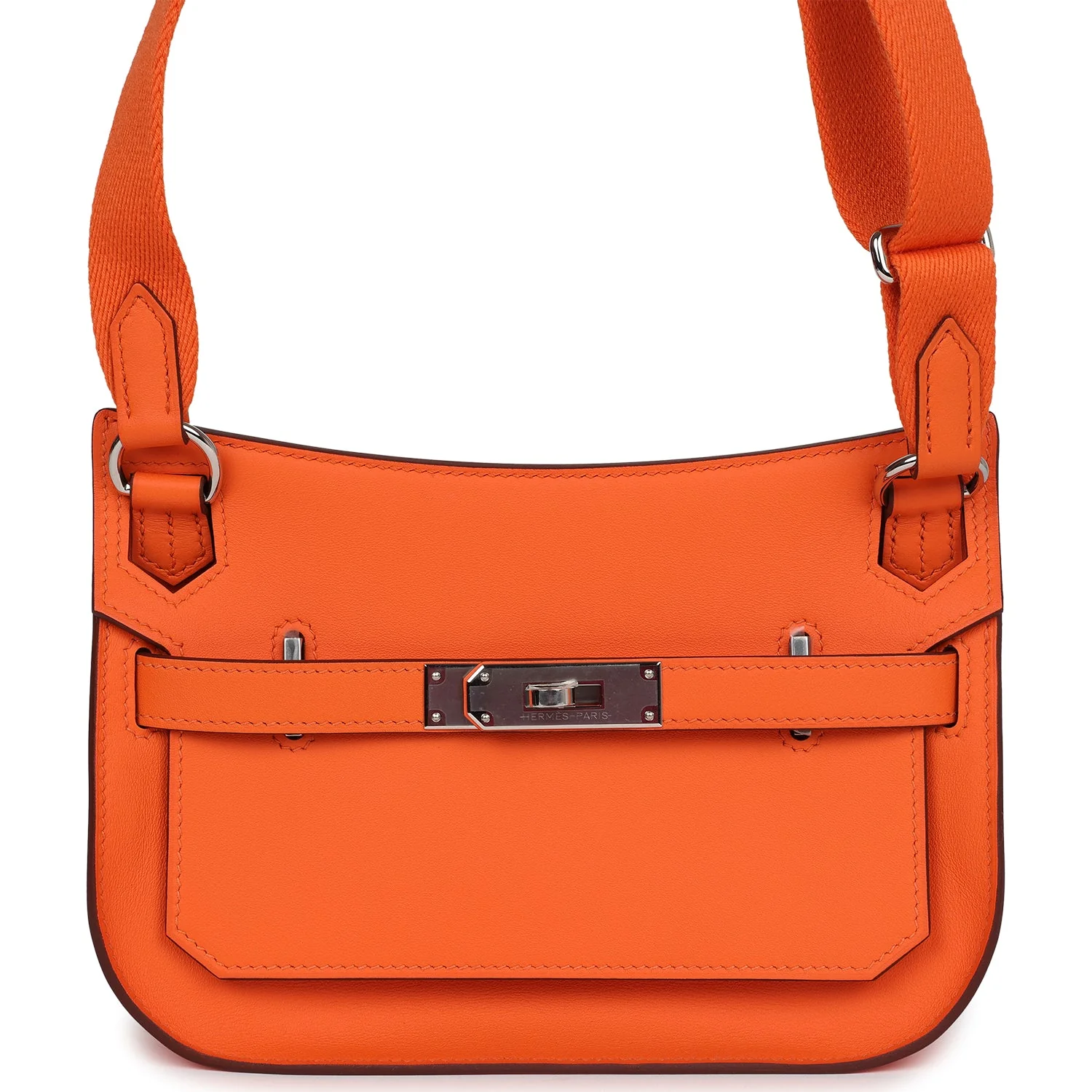 69DA75D8-8F68-3569-9B45-8C2A942D0276.webp Hermes Mini Jypsiere Orange Minium Swift Palladium Hardware - Image 1