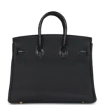 Hermes Birkin 25 Black Matte Alligator and Togo Touch Gold Hardware - Image 4