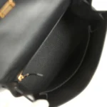 Hermes Kelly Sellier 25 Black Madame and Matte Alligator Touch Gold Hardware - Image 8