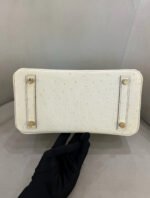 Herm&egrave;s Birkin 25-30 Cream Ostrich Leather - Image 7