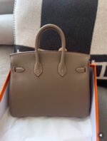 Herm&egrave;s BirKin 25-35 Elephant Grey Silver Buckle Custom - Image 3