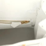 Hermes Birkin 25 New White Swift Gold Hardware - Image 9