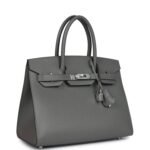 Hermes Birkin Sellier 30 Gris Meyer Madame Palladium Hardware - Image 2