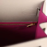 Hermes Special Order (HSS) Kelly Sellier 28 Gris Asphalte Verso Epsom Brushed Gold Hardware - Image 9