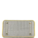 Hermes Special Order (HSS) Birkin 25 Gris Perle and Mimosa Matte Alligator Brushed Gold Hardware - Image 6