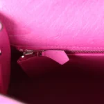 Hermes Kelly Sellier 25 Rose Pourpre Ostrich Palladium Hardware - Image 9