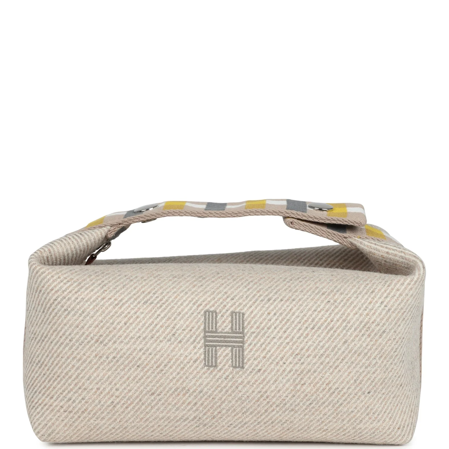 6E059F37-E0BB-5134-E42A-87017C9FBD1B.webp Hermes Bride-A-Brac Au Carre Case PM Seigle Wool Palladium Hardware - Image 1