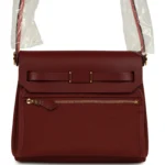 Hermes Herbag Zip 20 Mini Rouge H Toile Militaire Canvas and Vache Hunter Gold Hardware - Image 4