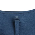 Hermes Evelyne TPM Bleu Tie Clemence Palladium Hardware - Image 7